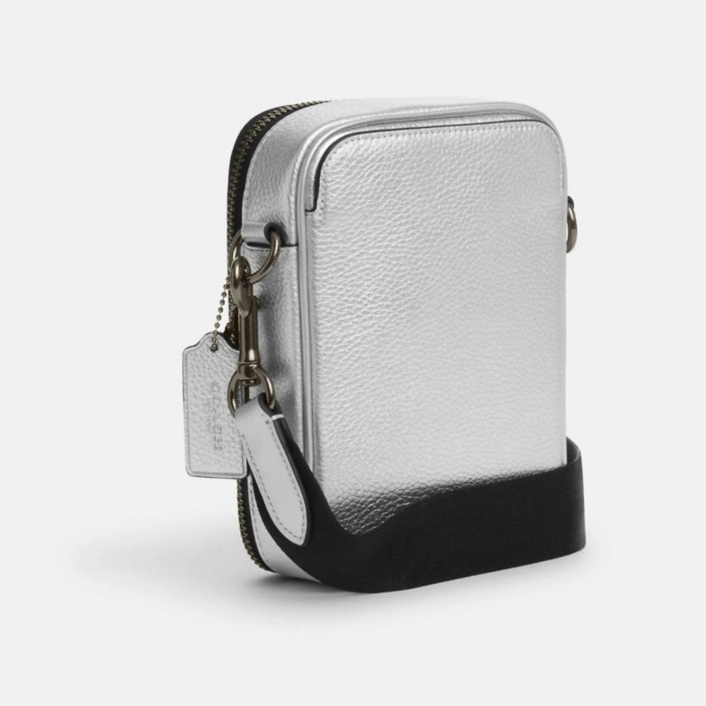 Coach Stanton Crossbody Silver Metallic Men's Bags NWT - Picture 8 of 15